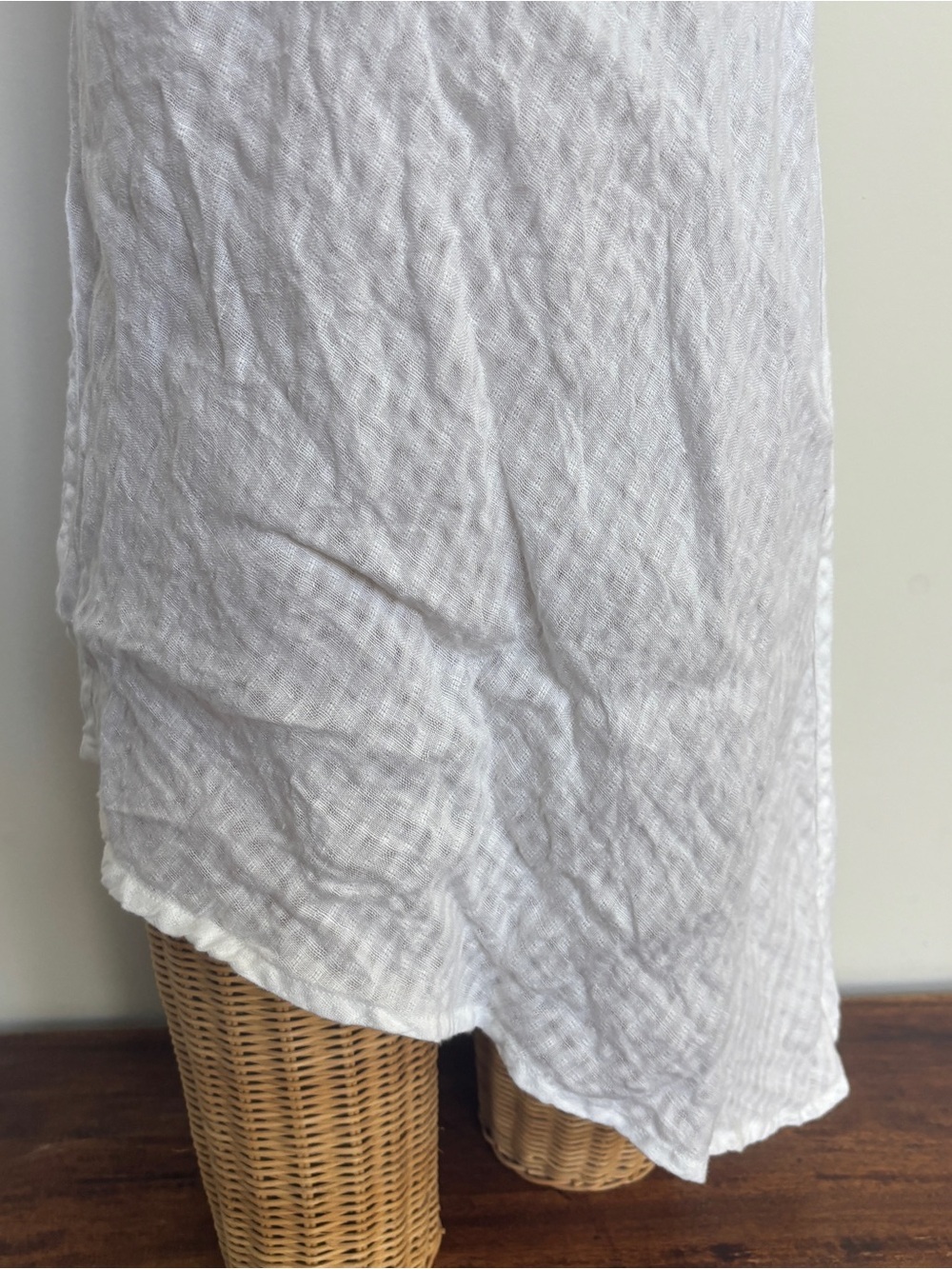 FLAX Asymmetrical Linen Tunic Top White Gingham Sleeveless Small - Picture 3 of 13